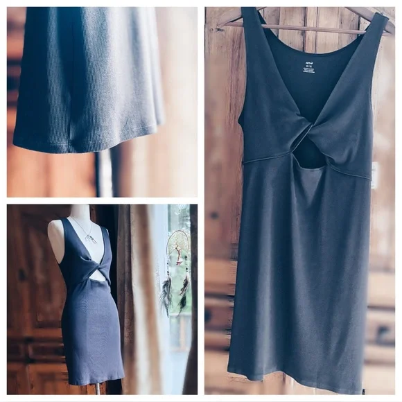 Aerie Reversible Ribbed Mini Dress | Charcoal
Size: XL NWT - Picture 5 of 8